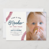 Invitation La recette de l'année Baseball 1er Anniversaire Ph (Devant)