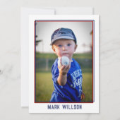 Invitation La recette de l'année Baseball 1er Anniversaire Ph (Dos)