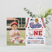 Invitation La recette de l'année Baseball 1er Anniversaire Ph (Debout devant)