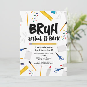 Invitation La rentrée scolaire Bruh Fête d'enfants