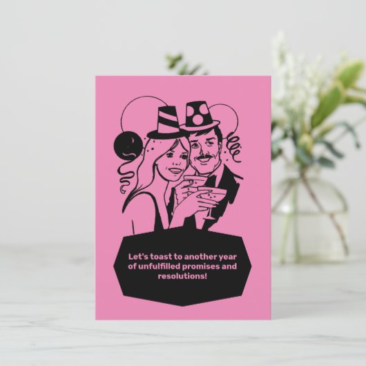 Invitation La résolution du Nouvel An est drôle (Debout devant)