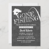 Invitation La Retraite Est Partie Pêche Rustique Chalkboard (Devant)