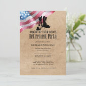 Invitation LA RETRAITE MILITAIRE CACHE À BOUTONS Drapeau US (Debout devant)