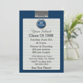 Invitation La Réunion bleue de classe de papier à lettres (Debout devant)