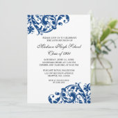 Invitation La Réunion de classe de Flourish de bleu marine et (Debout devant)