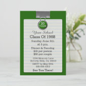 Invitation La Réunion de classe de vert de papier à lettres (Debout devant)