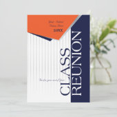 Invitation La Réunion de classe orange et bleue (Debout devant)