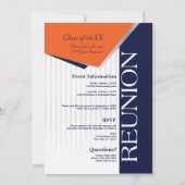 Invitation La Réunion de classe orange et bleue (Dos)