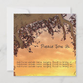 Invitation La Réunion de famille avec l'invitation d'arbre (Dos)