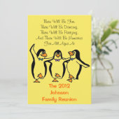 Invitation La Réunion de famille de fête de pingouins drôles (Debout devant)