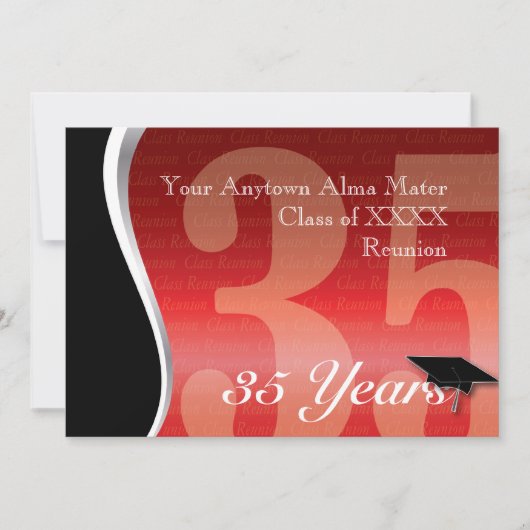 Invitation La Réunion personnalisable de classe de 35 ans (Devant)
