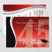 Invitation La Réunion personnalisable de classe de 45 ans (Devant / Derrière)