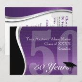 Invitation La Réunion personnalisable de classe de 50 ans (Devant / Derrière)
