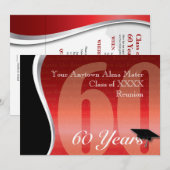 Invitation La Réunion personnalisable de classe de 60 ans (Devant / Derrière)