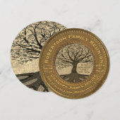 Invitation La Réunion vintage d'arbre généalogique de sembler (Devant / Derrière)