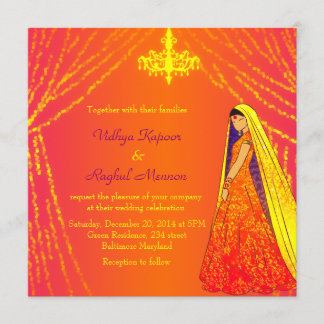 Invitation La robe de mariage élégante allume l'invitation de