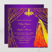 Invitation La robe de mariage élégante allume l'invitation de (Devant / Derrière)