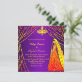 Invitation La robe de mariage élégante allume l'invitation de (Debout devant)