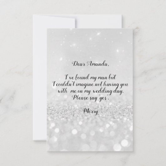 Invitation La Robe de Princesse Pailletée de Diamants Demoise (Dos)