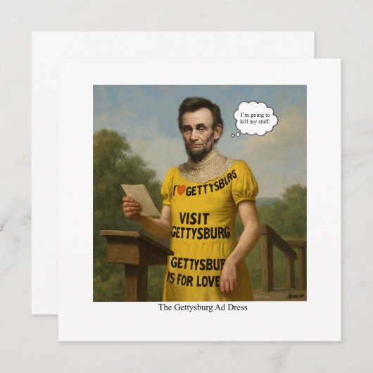 Invitation La robe publicitaire Gettysburg (Devant / Derrière)