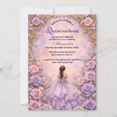 Invitation La Rose Lavande Conte de Fées Quinceañera (Devant)