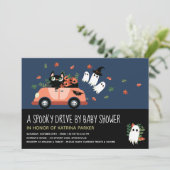 Invitation La Route D'Halloween Éffrayante Par Baby shower Bl (Debout devant)