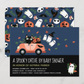 Invitation La Route D'Halloween Éffrayante Par Baby shower Bl (Devant / Derrière)
