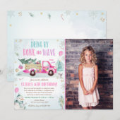 Invitation La Route Du Camion Rouge D'Hiver Par L'Anniversair (Devant / Derrière)