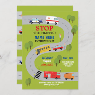 Invitation La route du trafic conduisant la police