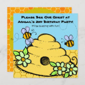 Invitation La ruche et les abeilles ont customisé des (Devant / Derrière)