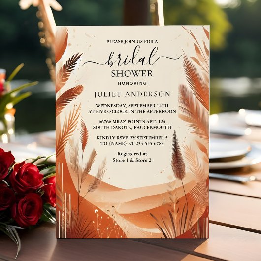 Invitation La Rustique Boho Automne Ombre Fête des mariées Br