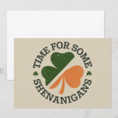 Invitation La Saint-Patrick, c'est l'heure de quelques bêtise (Devant / Derrière)