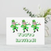 Invitation La Saint-Patrick Dancing Leprechaun (Debout devant)
