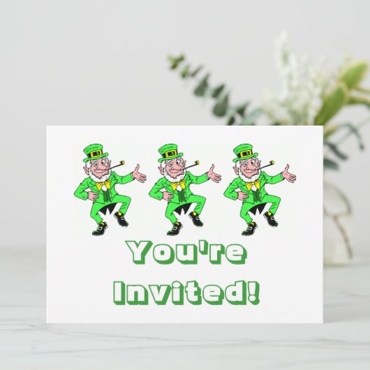 Invitation La Saint-Patrick Dancing Leprechaun (Debout devant)