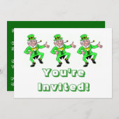 Invitation La Saint-Patrick Dancing Leprechaun (Devant / Derrière)