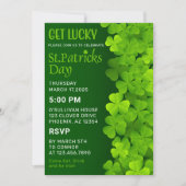 Invitation La Saint Patrick verte shamrock (Devant)