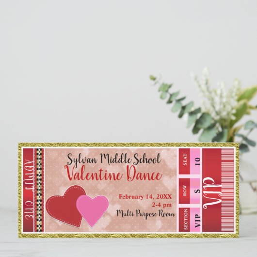 Invitation La Saint Valentin admet une danse VIP (Debout devant)