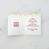 Invitation La Saint-Valentin avec initiale rouge et cœur doré (Intérieur)