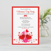 Invitation La Saint-Valentin Cœurs Rouges Fête  (Debout devant)