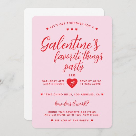 Invitation La Saint-Valentin de la Saint-Valentin (Devant / Derrière)