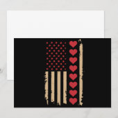 Invitation La Saint-Valentin Drapeaux américains Cœurs (Devant / Derrière)