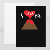 Invitation La Saint Valentin du volcan Cute I Lava You (Devant / Derrière)
