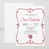 Invitation la Saint-Valentin espagnole (Devant / Derrière)