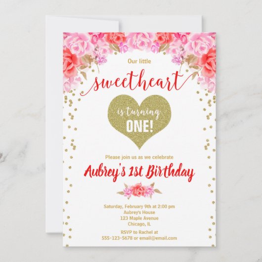 Invitation La Saint Valentin, notre petit anniversaire amoure (Devant)