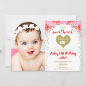 Invitation La Saint Valentin petite amoureuse photo d'anniver (Devant)