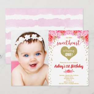 Invitation La Saint Valentin petite amoureuse photo d'anniver