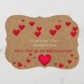 Invitation La Saint Valentin, tu seras ma servante d'honneur (Devant / Derrière)