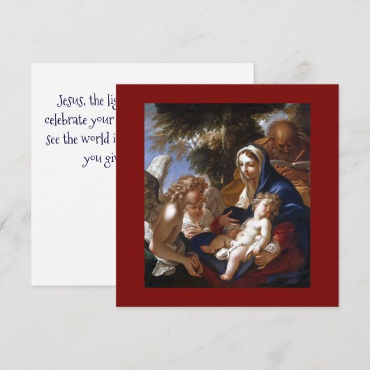 Invitation La Sainte Famille Avec Les Anges (Devant / Derrière)