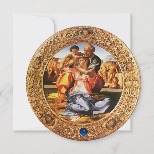 Invitation LA SAINTE FAMILLE NOËL PARTI Blue Sapphire Gem (Devant)