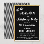 Invitation La Saison de Tis'| Fête de Noël noir et blanc (Devant / Derrière)